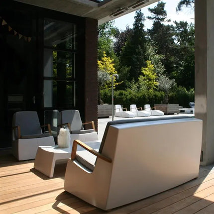 Garden Table | White Outdoor Table 87 x 73 x 29 cm - Polyester