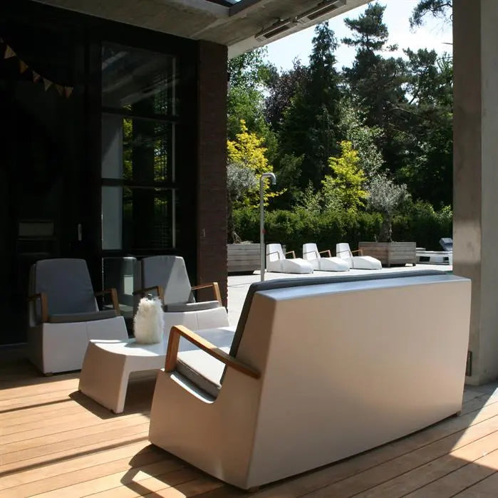 Tuintafel | Buitentafel Wit 87 x 73 x 29 cm - Polyester