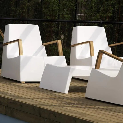 Garden Table | White Outdoor Table 87 x 73 x 29 cm - Polyester