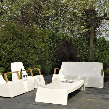 Garden Table | White Outdoor Table 160 x 70 x 27 cm - Polyester