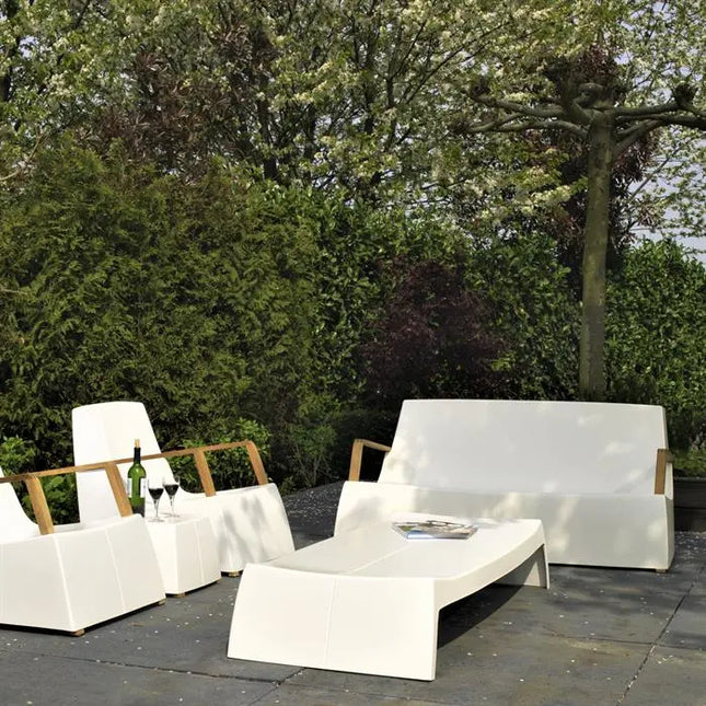 Gartentisch | Outdoor-Tisch Weiß 160 x 70 x 27 cm - Polyester