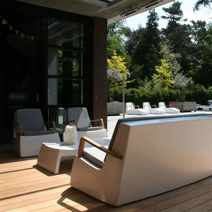 Tuinbank | Loungebank Wit 160 x 80 x 75.5 cm - Polyester