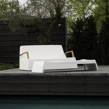 Garden Table | White Outdoor Table 160 x 70 x 27 cm - Polyester