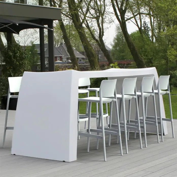 Tuintafel | Buitentafel Wit 210 x 91 x 109 cm - Polyester