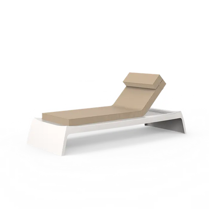Loungestoel Buiten Wit 209 x 90 x 34.5 cm - Polyester - Heritage Ash kussen