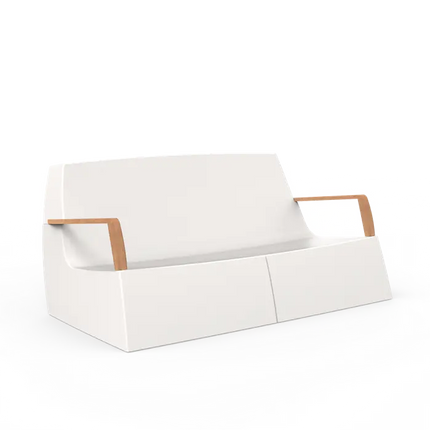 Panchina da giardino | Panchina relax bianca 160 x 80 x 75,5 cm - Poliestere