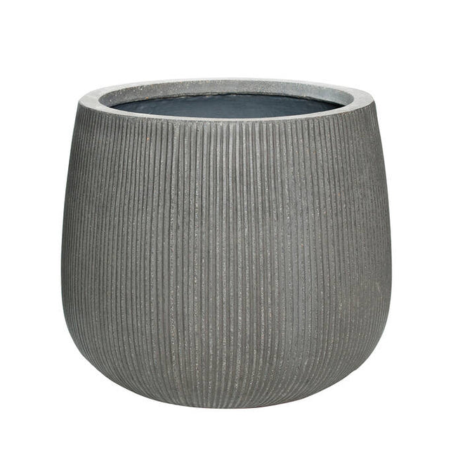 Pottery Pots Pax M, Dark Grey Ø30 cm (verticaal geribbeld)