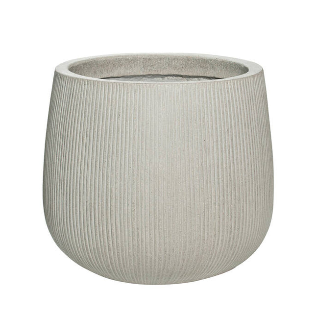 Pottery Pots Pax M, Light Grey Ø30 cm (verticaal geribbeld)