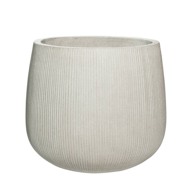 Pottery Pots Pax L, Light Grey Ø42 cm (verticaal geribbeld)