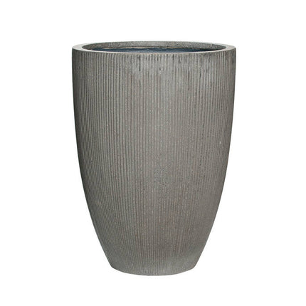 Pottery Pots Ben L, Dark Grey Ø34 cm (verticaal geribbeld)