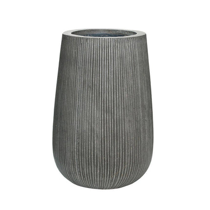 Pottery Pots Patt high S, Dark Grey Ø18,5 cm (verticaal geribbeld)