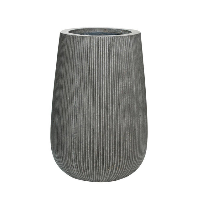 Pottery Pots Patt high S, Dark Grey Ø18,5 cm (verticaal geribbeld)