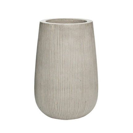 Pottery Pots Patroon hoog S, Light Grey Ø18,5 cm  (verticaal geribbeld)