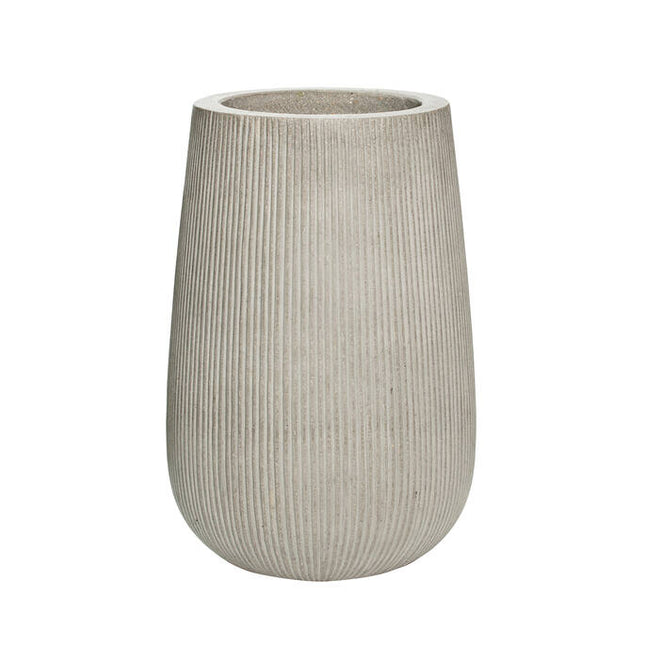Pottery Pots Patroon hoog S, Light Grey Ø18,5 cm  (verticaal geribbeld)