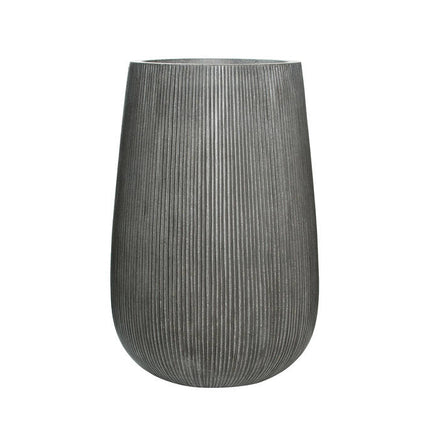 Pottery Pots Patt high M, Dark Grey Ø30 cm (verticaal geribbeld)