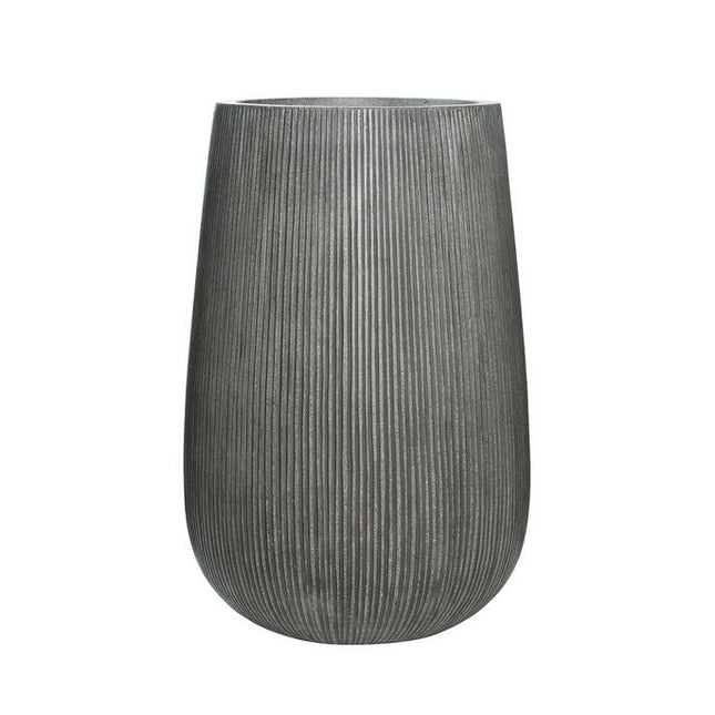 Pottery Pots Patt high M, Dark Grey Ø30 cm (verticaal geribbeld)