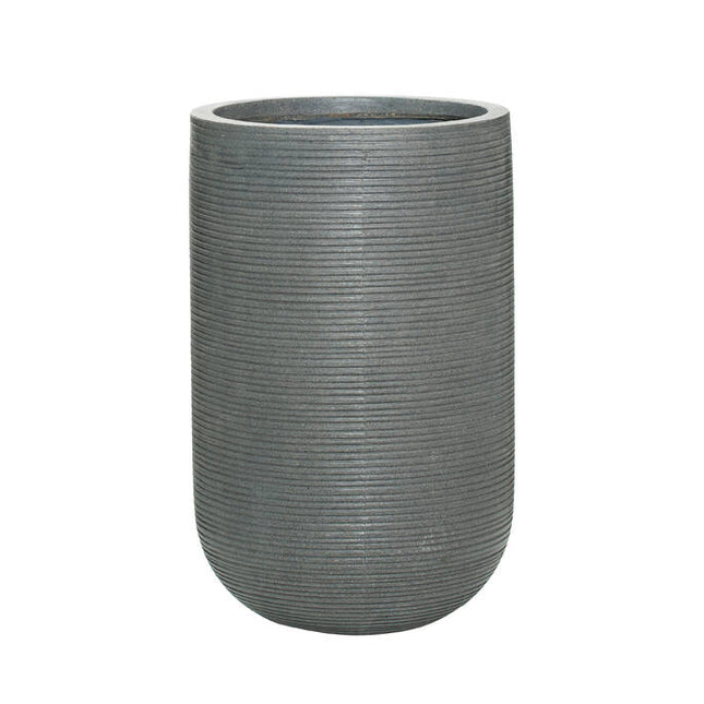 Pottery Pots Cody high S, Dark Grey Ø24 cm (horizontaal geribbeld)