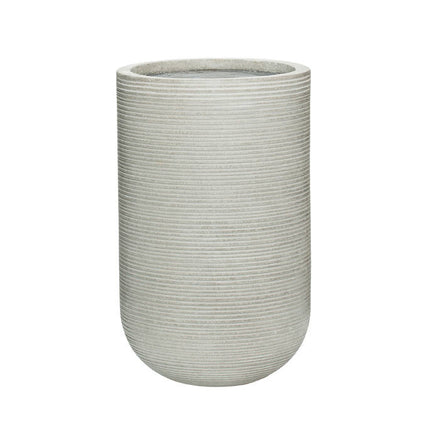 Pottery Pots Cody high S, Light Grey Ø24 cm  (horizontaal geribbeld)