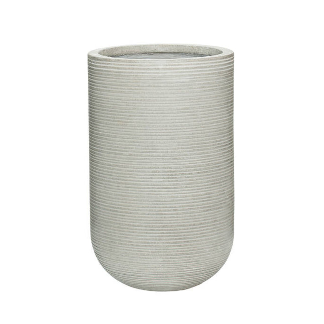 Pottery Pots Cody high S, Light Grey Ø24 cm  (horizontaal geribbeld)
