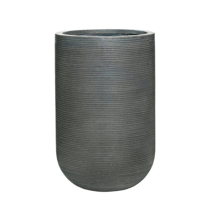 Pottery Pots Cody high M, Dark Grey Ø30 cm (horizontaal geribbeld)