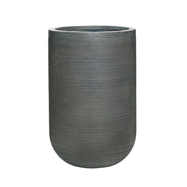 Pottery Pots Cody high M, Dark Grey Ø30 cm (horizontaal geribbeld)