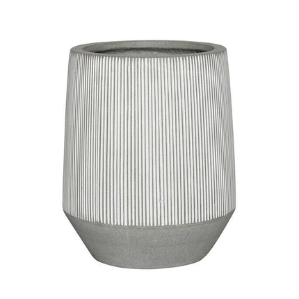 Pottery Pots Harith High S, White Stripe Ø30 cm