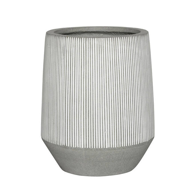 Pottery Pots Harith High S, White Stripe Ø30 cm