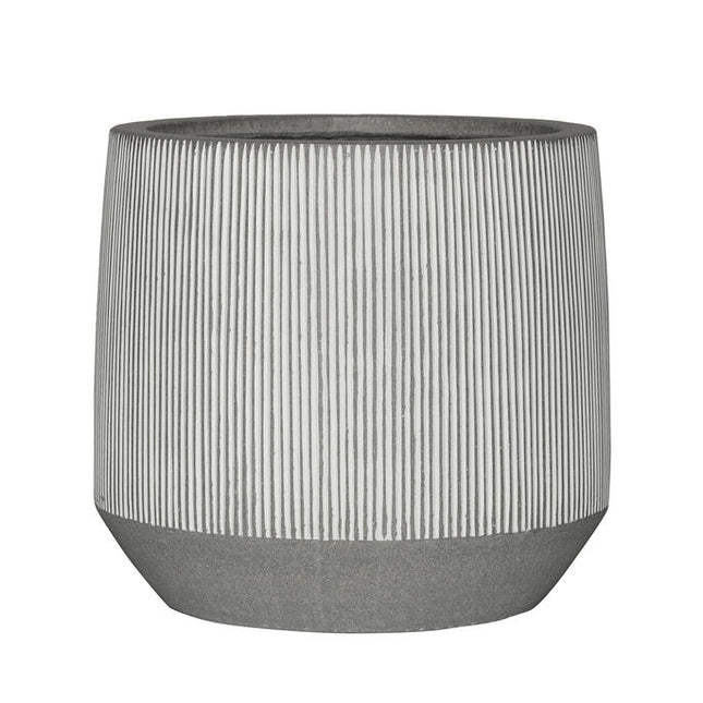Pottery Pots Harith S, White Stripe Ø24 cm