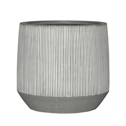 Pottery Pots Harith L, White Stripe Ø43 cm