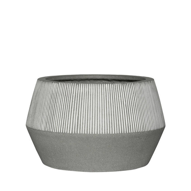 Pottery Pots Harley Low S, White Stripe Ø25 cm