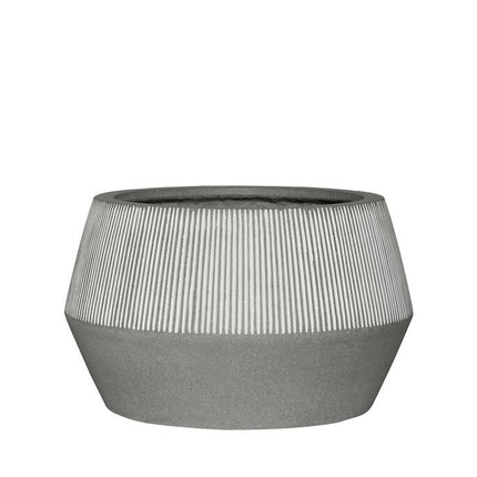 Pottery Pots Harley Low L, White Stripe Ø38 cm