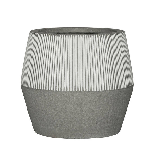 Pottery Pots Harley S, White Stripe Ø25 cm