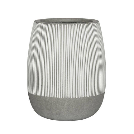 Pottery Pots Perry S, White Stripe Ø22 cm