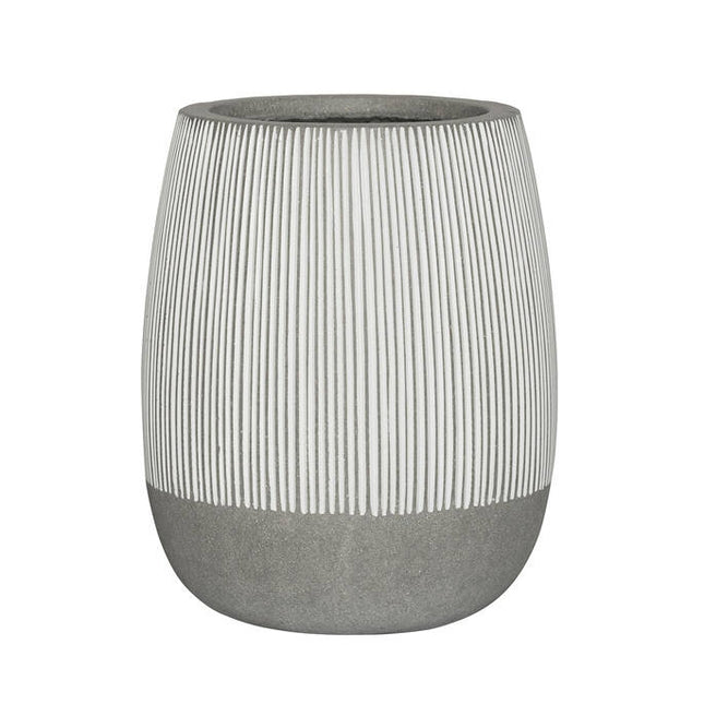 Pottery Pots Perry S, White Stripe Ø22 cm