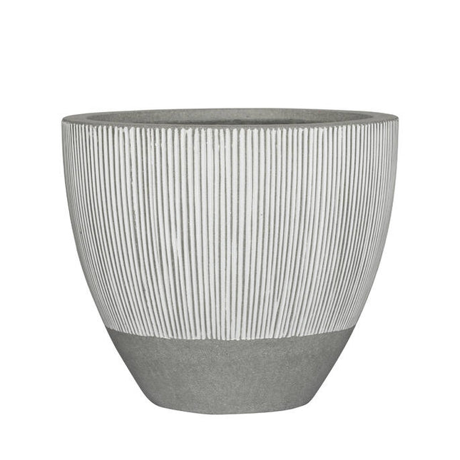 Pottery Pots Jesslyn S, White Stripe Ø45 cm