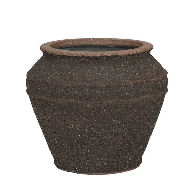 Pottery Pots Eros S, Umber Brown Ø33 cm