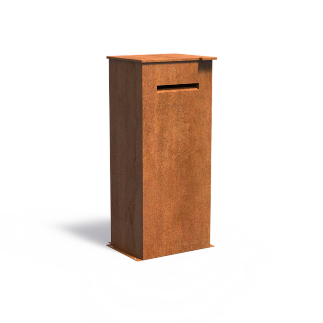 Cortenstaal Pakketbrievenbus CASE - 51.4 x 45.4 x 120 cm