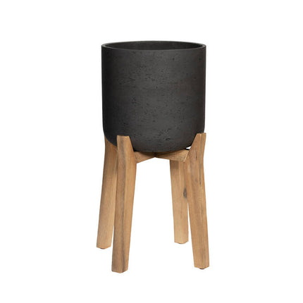 Pottery Pots Charlie L (Feet High), Black Washed Ø23cm