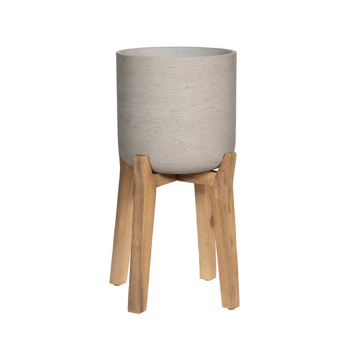 Pottery Pots Charlie XL (Feet High), Grey Washed Ø30 cm