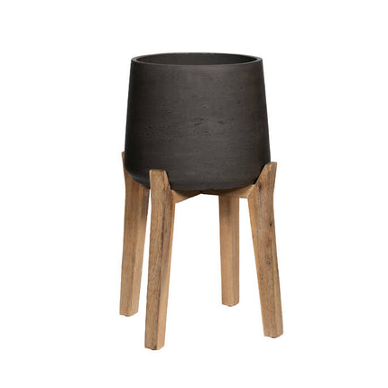 Pottery Pots Patt XXL (Feet High), Black Washed Ø28,6cm