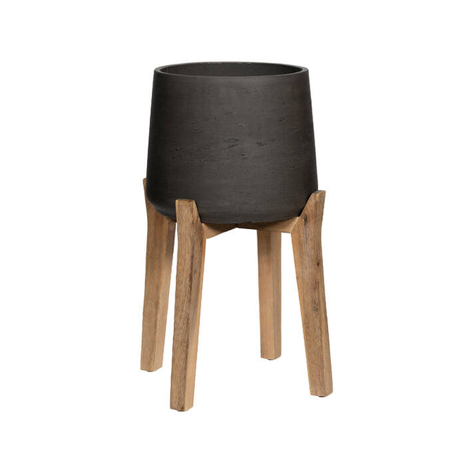Pottery Pots Patt XXL (Feet High), Black Washed Ø28,6cm