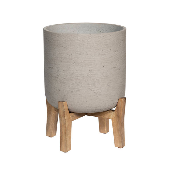 Pottery Pots Charlie L (Feet low), Grey Washed Ø23cm