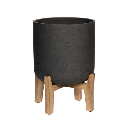 Pottery Pots Charlie XL (Feet Low), Black Washed Ø30cm