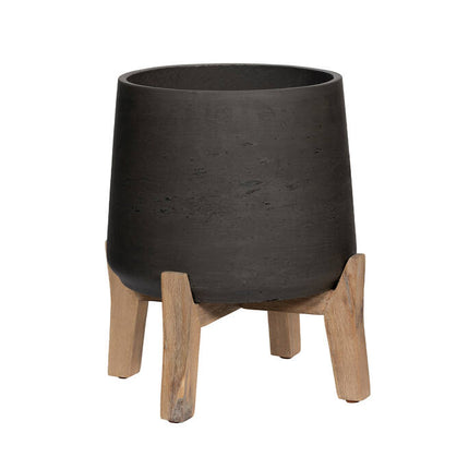 Pottery Pots Patt XXL (Feet low), Black Washed Ø28,6cm