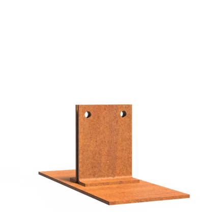 Pied en acier Corten - Profilé en T 200 x 80 x 83 mm