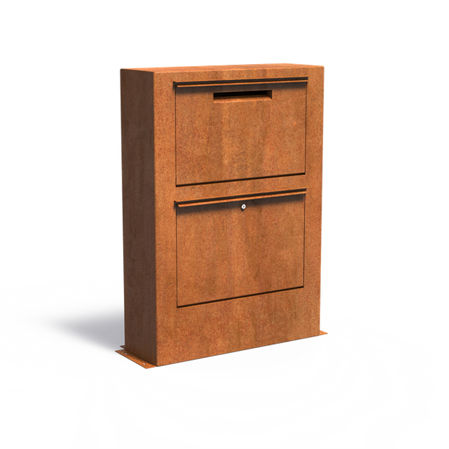 Cortenstaal Pakketbrievenbus PACA - 87 x 30 x 125 cm