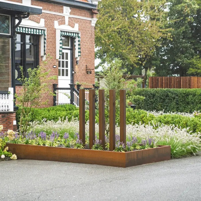 Cortenstaal Palenwand 300 cm | Tuinpaal | Palen