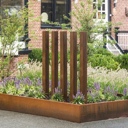 Poteau de jardin en acier Corten 300 cm - 100 x 100 x 3000 mm