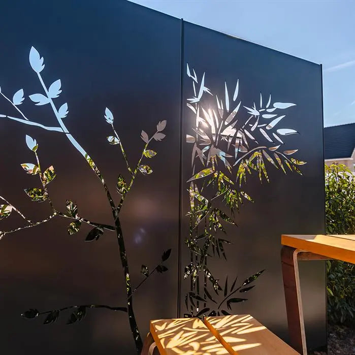 Tuinpaneel - Tuinscherm 110 x 5 x 180 cm - Flamingo - Staal