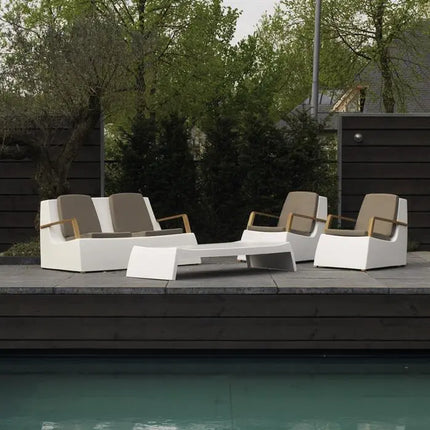 Panchina da giardino | Panchina relax bianca 160 x 80 x 75,5 cm - Poliestere